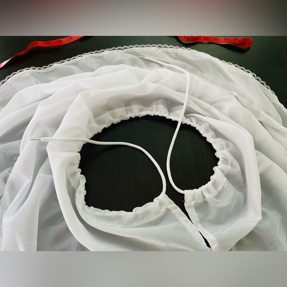 1pc Little Girl's White Three Steel Hoop Lace- Up Waist Petticoat Crinoline - Picture 7 of 7